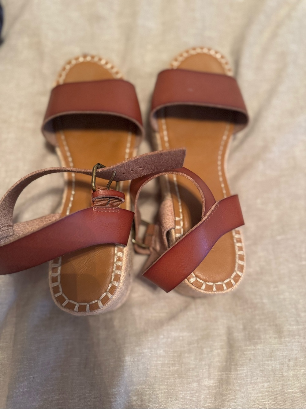 Universal Thread Brown Leather Ankle-Strap Sandals - Picture 5 of 6
